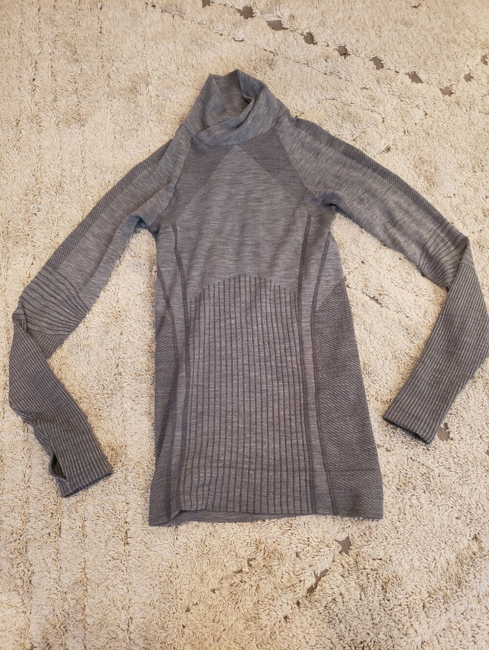 Athleta Remarkawool Shawl Collar Turtleneck Long Sleeve Gray XS